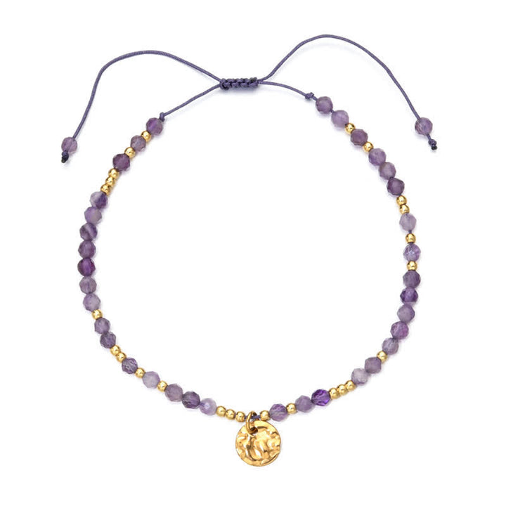 Olivenorma Natural Amethyst Fine Beads Drawstring Bracelet - Amethyst#1 - image 1