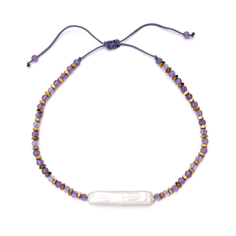 Olivenorma Natural Amethyst Fine Beads Drawstring Bracelet - Amethyst#2 - image 2