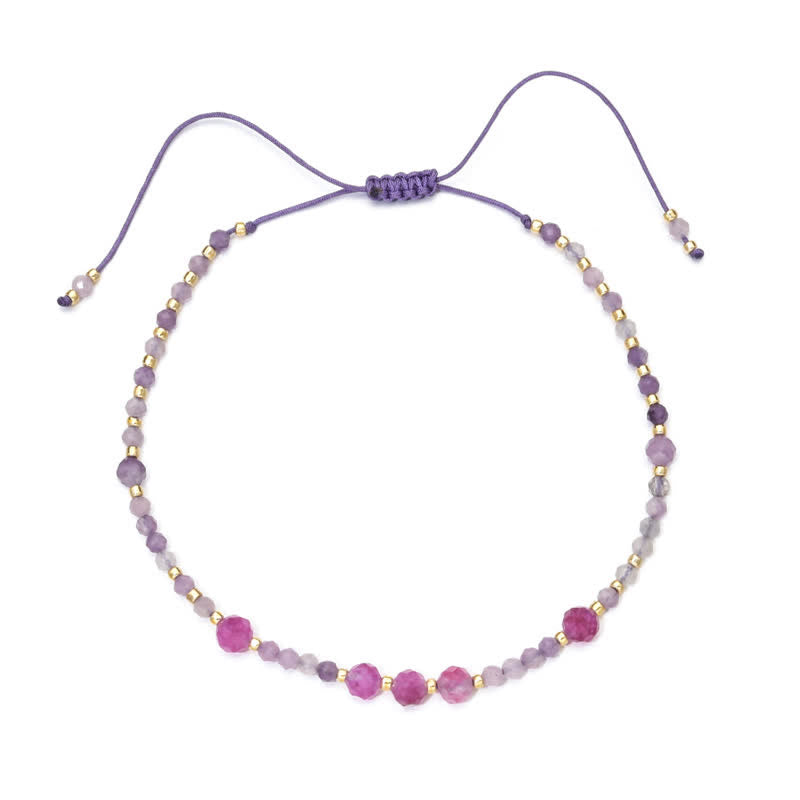 Olivenorma Natural Amethyst Fine Beads Drawstring Bracelet - Amethyst#3 - image 3