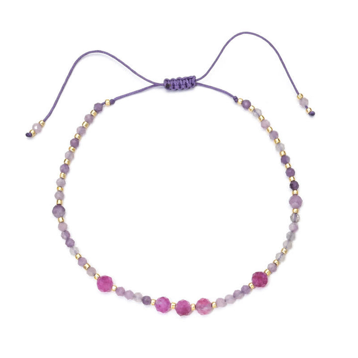 Olivenorma Natural Amethyst Fine Beads Drawstring Bracelet - Amethyst#3 - image 3