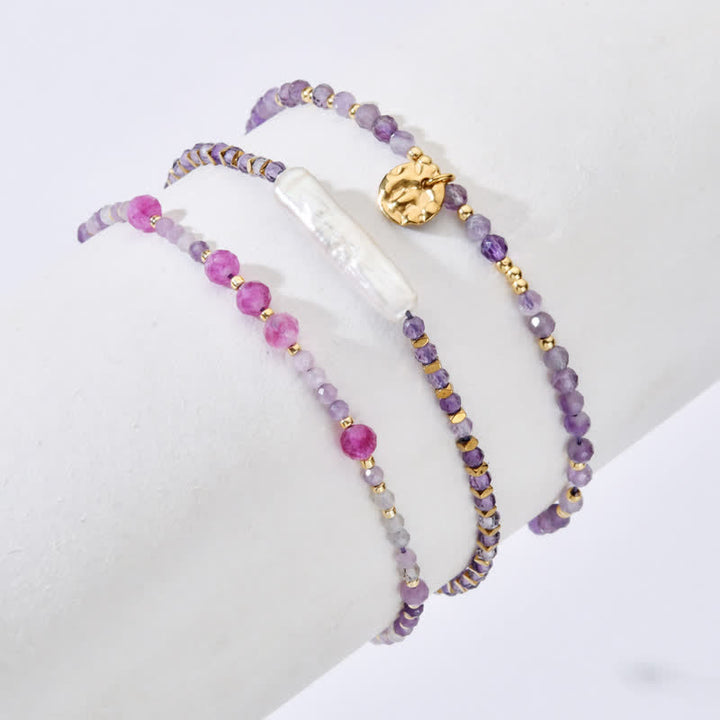 Olivenorma Natural Amethyst Fine Beads Drawstring Bracelet - image 4