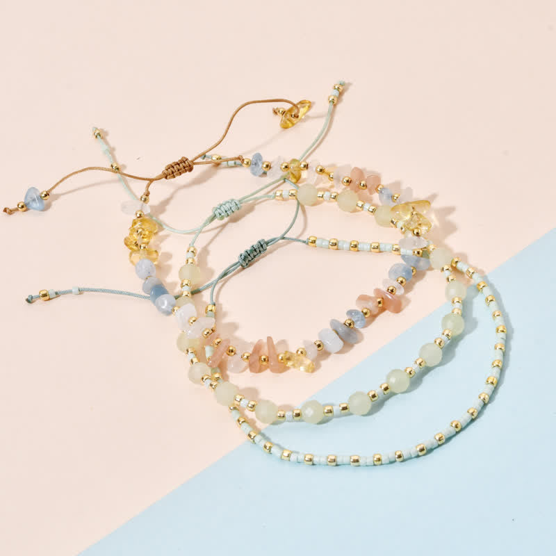 Olivenorma Natural Irregular Stone Beads Drawstring Bracelet - image 10