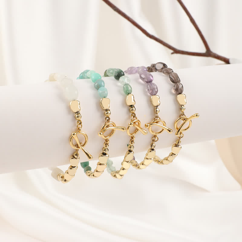 Olivenorma Irregular Natural Stone Metal Stone Beads Bracelet - image 13