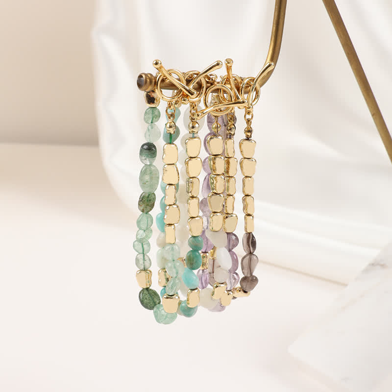 Olivenorma Irregular Natural Stone Metal Stone Beads Bracelet - image 14