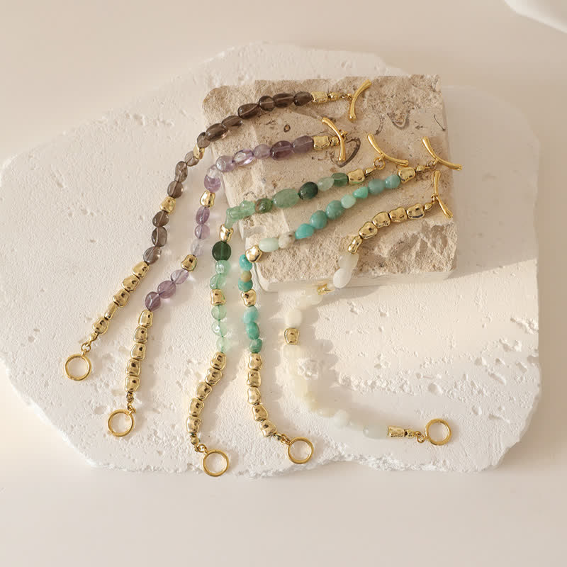 Olivenorma Irregular Natural Stone Metal Stone Beads Bracelet - image 20