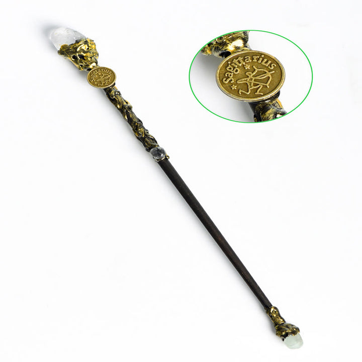 Olivenorma Natural Gemstone 12 Constellation Magic Crystal Wands - Clear Crystal&White Chalcedony - Sagittarius - image 16