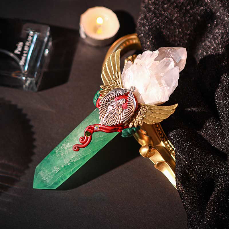 Olivenorma Witchcraft Healing Magic Wings Crystal Wands - Fluorite & Clear Crystal #2 - image 39