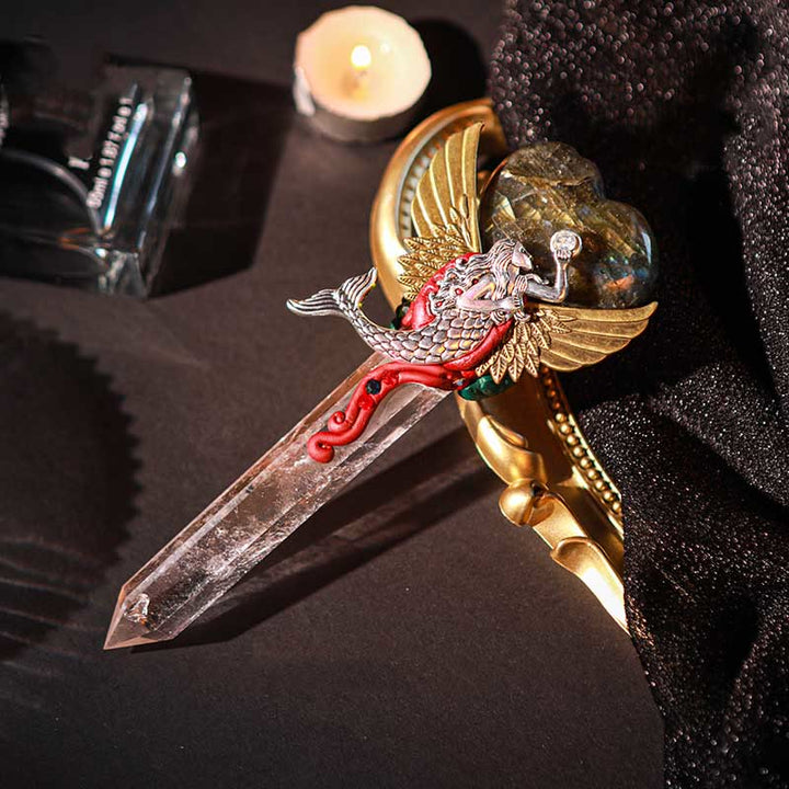 Olivenorma Witchcraft Healing Magic Wings Crystal Wands - Clear Crystal & Labradorite - image 46