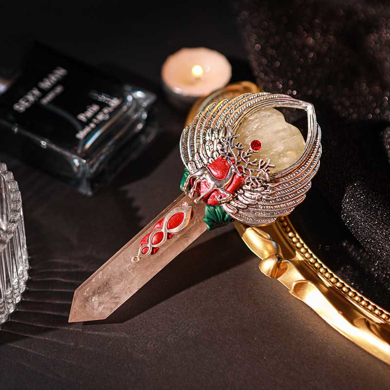 Olivenorma Witchcraft Healing Magic Wings Crystal Wands - Fluorite & Citrine - image 22