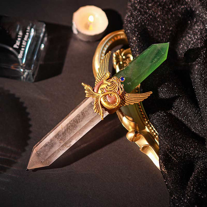 Olivenorma Witchcraft Healing Magic Wings Crystal Wands - Fluorite & Clear Crystal #6 - image 44