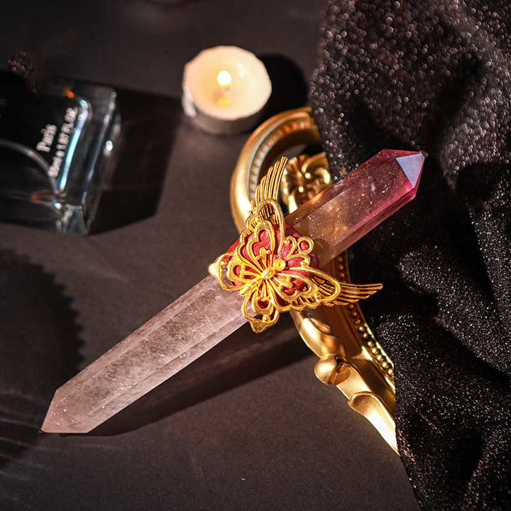 Olivenorma Witchcraft Healing Magic Wings Crystal Wands - Fluorite & Clear Crystal #7 - image 45