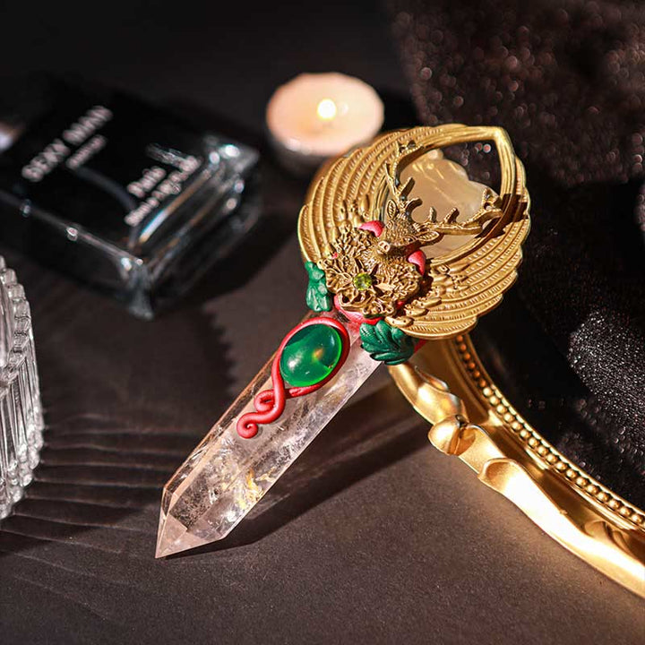 Olivenorma Witchcraft Healing Magic Wings Crystal Wands - Clear Crystal & Citrine - image 24