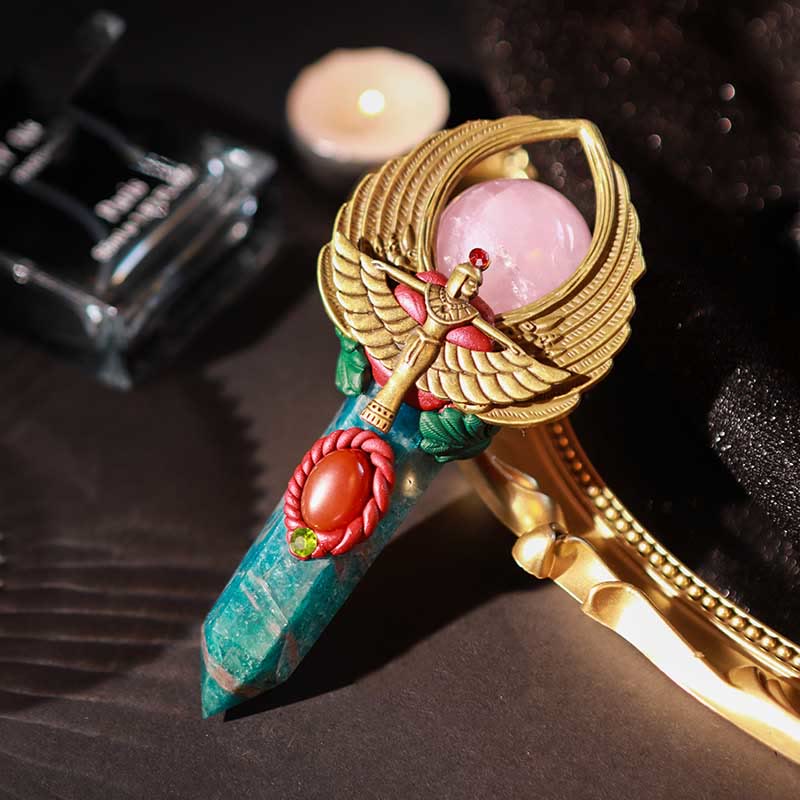 Olivenorma Witchcraft Healing Magic Wings Crystal Wands - Blue Aventurine & Rose Quartz - image 28