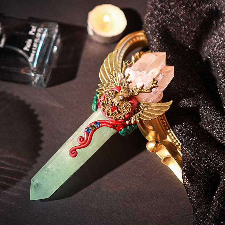 Olivenorma Witchcraft Healing Magic Wings Crystal Wands - Fluorite & Clear Crystal #4 - image 41