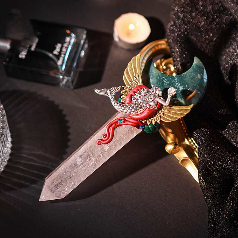 Olivenorma Witchcraft Healing Magic Wings Crystal Wands - Rose Quartz & Green Jade - image 30