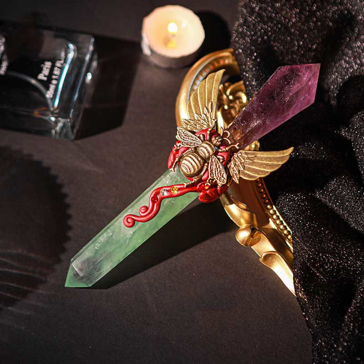 Olivenorma Witchcraft Healing Magic Wings Crystal Wands - Fluorite & Amethyst #4 - image 42