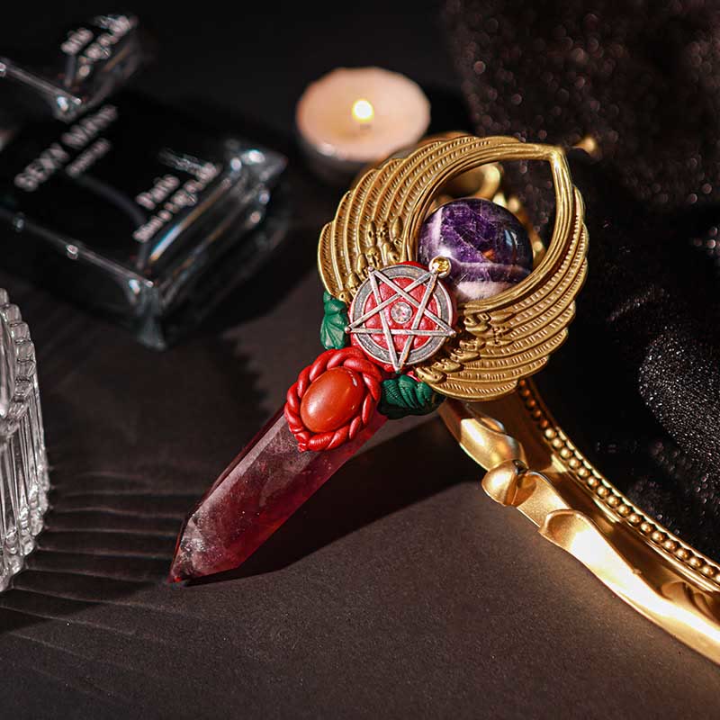 Olivenorma Witchcraft Healing Magic Wings Crystal Wands - Fluorite & Amethyst #2 - image 19