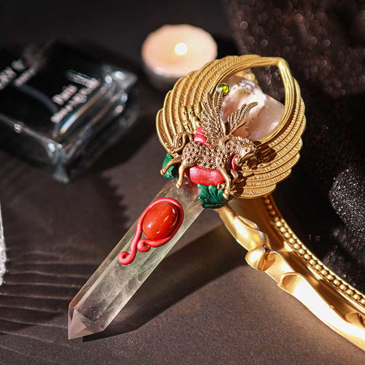 Olivenorma Witchcraft Healing Magic Wings Crystal Wands - Fluorite & Cherry Blossom Agate - image 51