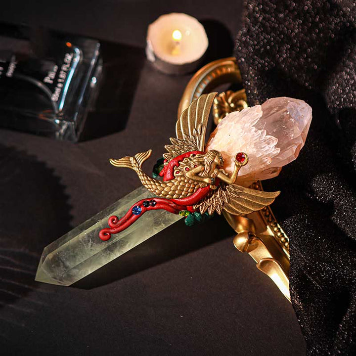 Olivenorma Witchcraft Healing Magic Wings Crystal Wands - Fluorite & Clear Crystal #3 - image 40