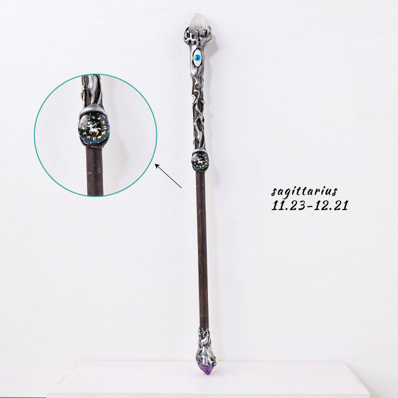 Olivenorma Evil Eyes Zodiac Magic Fairy Crystal Wands - Sagittarius - Clear Crystal - image 20