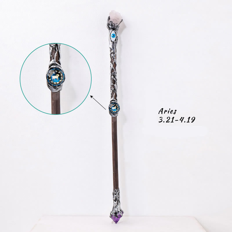 Olivenorma Evil Eyes Zodiac Magic Fairy Crystal Wands - Aries - Rose Quartz - image 4