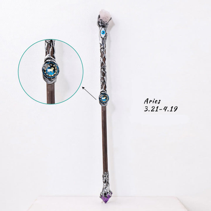 Olivenorma Evil Eyes Zodiac Magic Fairy Crystal Wands - Aries - Rose Quartz - image 4