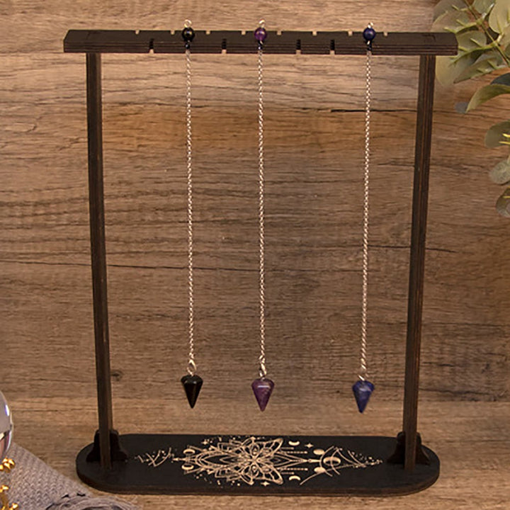 Olivenorma Nautual Gemstone Pendulum Wood Crystal Display Shelf - image 3