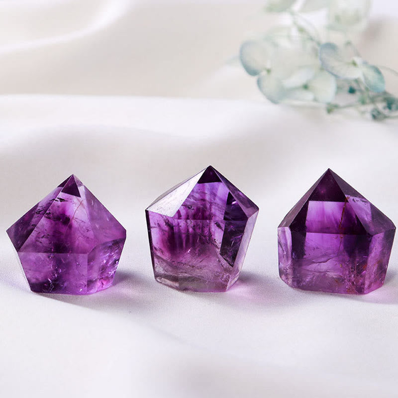 Olivenorma Natural Amethyst Hexagonal Prism Crystal Wands - 40-60g - image 0