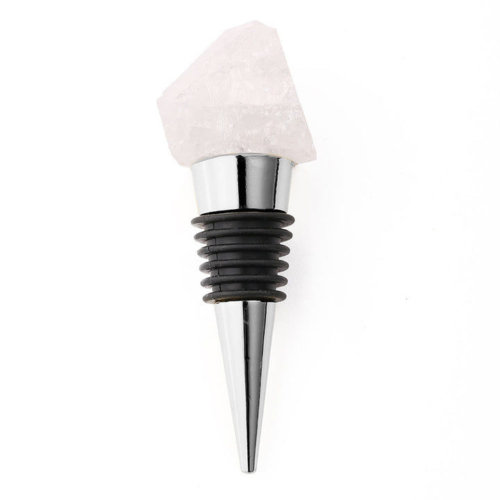 Olivenorma Natural Crystal Wine Beverage Bottle Stopper - Clear Quartz - Silver - image 5