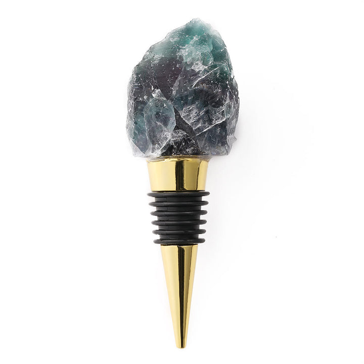 Olivenorma Natural Crystal Wine Beverage Bottle Stopper - Fluorite - Gold - image 15