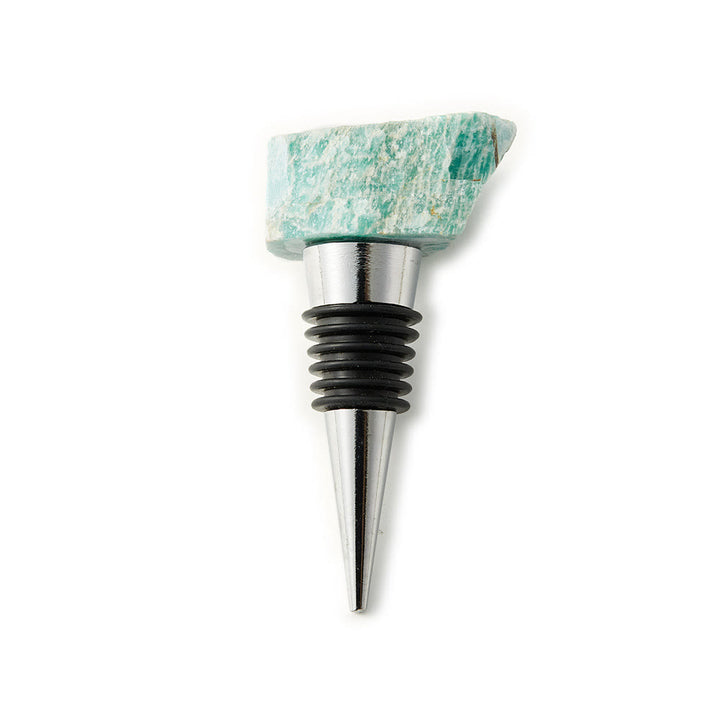 Olivenorma Natural Crystal Wine Beverage Bottle Stopper - Amazonite - Silver - image 11