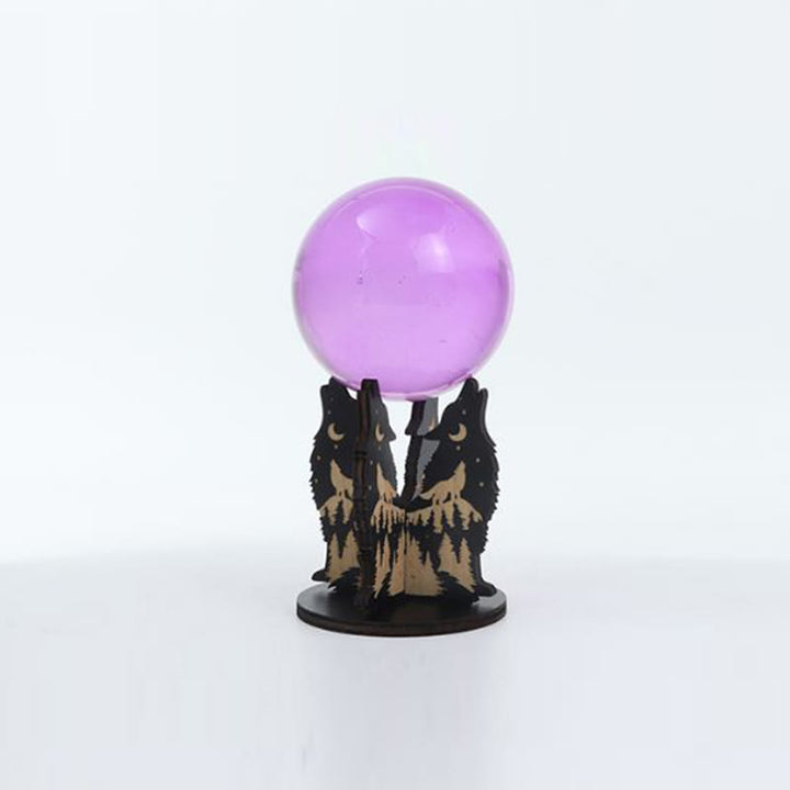 Olivenorma Wooden Gemstone Stand Divination Crystal Ball Holder - Wolfs - image 5