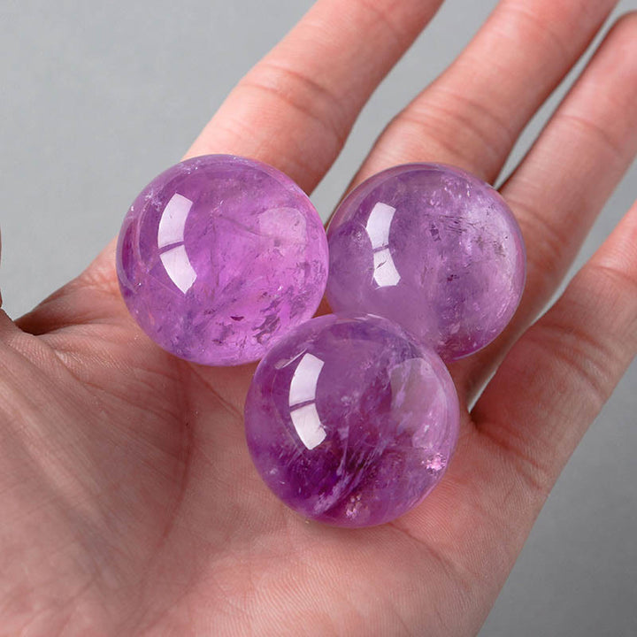 Olivenorma Natural Gemstone Crystal Ball with Wooden Stand - image 2