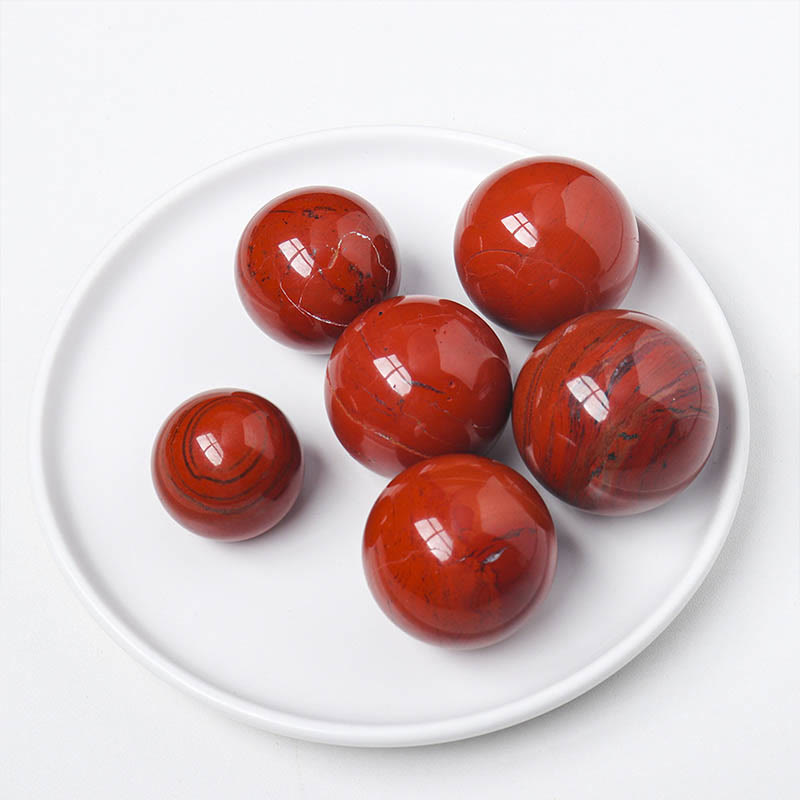 Olivenorma Natural Gemstone Crystal Ball with Wooden Stand - Red Jasper - image 33
