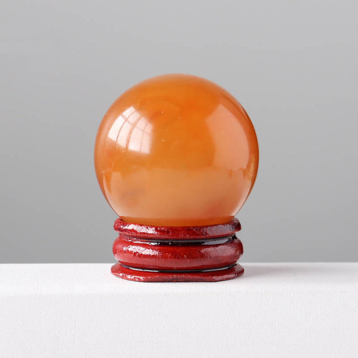 Olivenorma Natural Gemstone Crystal Ball with Wooden Stand - Agate - image 35