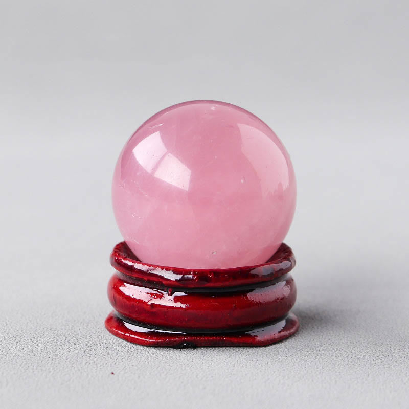 Olivenorma Natural Gemstone Crystal Ball with Wooden Stand - Rose Quartz - image 6