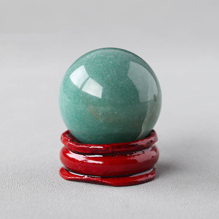 Olivenorma Natural Gemstone Crystal Ball with Wooden Stand - Green Aventurine - image 20