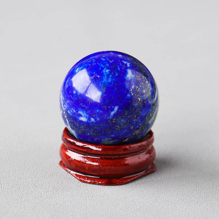 Olivenorma Natural Gemstone Crystal Ball with Wooden Stand - Lapis Lazuli - image 16