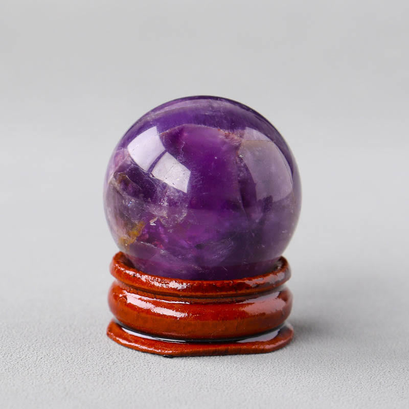 Olivenorma Natural Gemstone Crystal Ball with Wooden Stand - Amethyst #2 - image 18