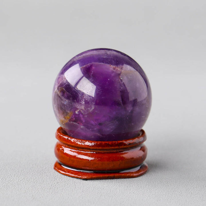 Olivenorma Natural Gemstone Crystal Ball with Wooden Stand - Amethyst #2 - image 18