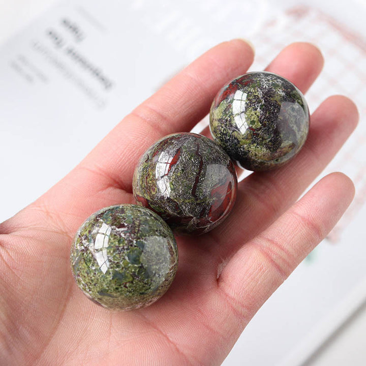 Olivenorma Natural Gemstone Crystal Ball with Wooden Stand - Dragon Blood Stone - image 14