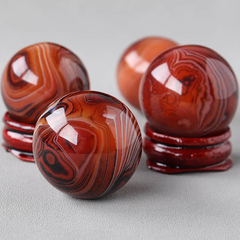 Olivenorma Natural Gemstone Crystal Ball with Wooden Stand - image 38