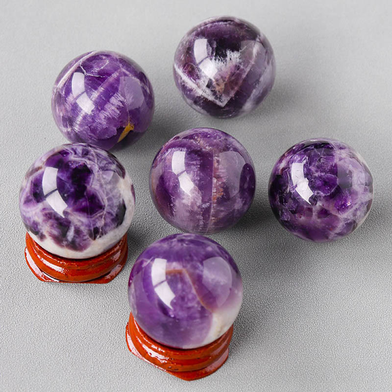 Olivenorma Natural Gemstone Crystal Ball with Wooden Stand - image 19