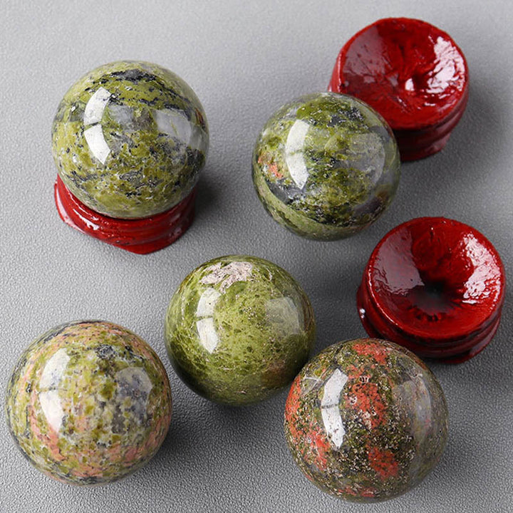 Olivenorma Natural Gemstone Crystal Ball with Wooden Stand - image 24