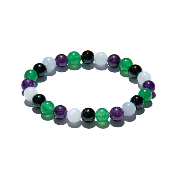 Olivenorma 8mm Multicolor Natural Stone Amethyst Beaded Bracelet - image 2