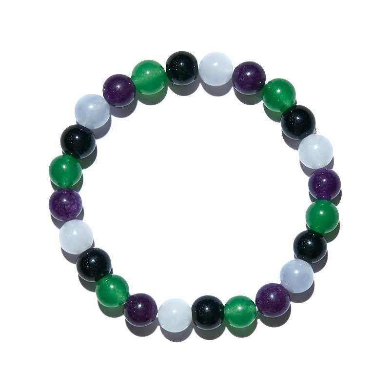 Olivenorma 8mm Multicolor Natural Stone Amethyst Beaded Bracelet - image 3
