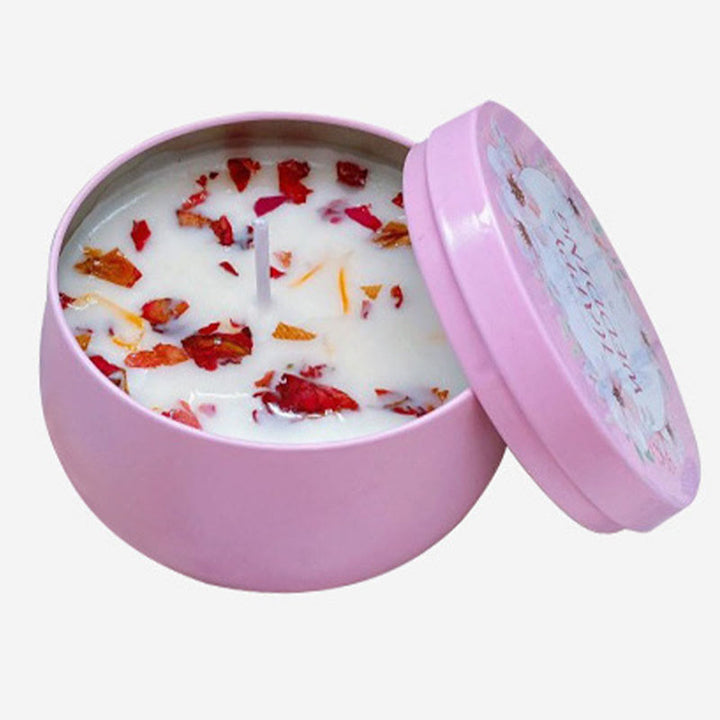 Olivenorma Natural Dried Flower Soy Candle Crystal Aromatherapy - White Peach Oolong - 80g - image 12