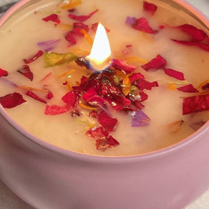 Olivenorma Natural Dried Flower Soy Candle Crystal Aromatherapy - image 13