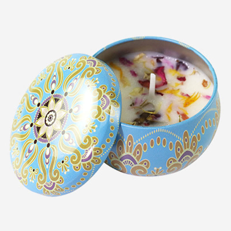 Olivenorma Natural Dried Flower Soy Candle Crystal Aromatherapy - Wild Bluebell - 80g - image 2