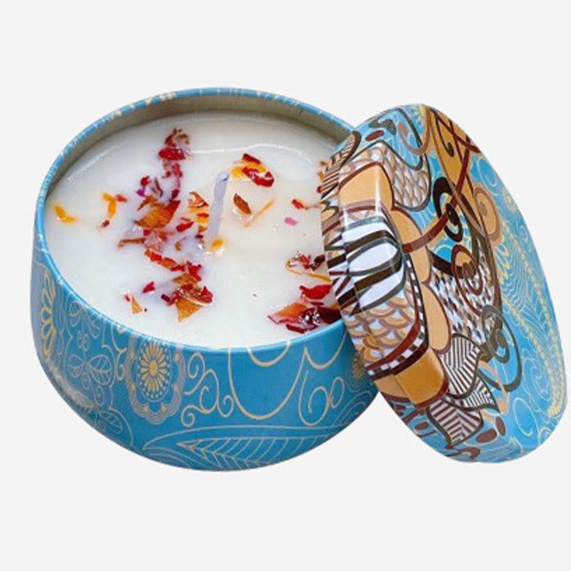 Olivenorma Natural Dried Flower Soy Candle Crystal Aromatherapy - Lime Basil & Mandarin - 80g - image 3